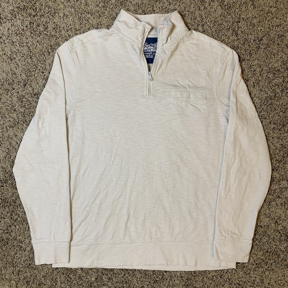 Southern Tide Sunfarer 1/4 Zip Pullover Mens Small Cream Ivory Preppy - Picture 1 of 10
